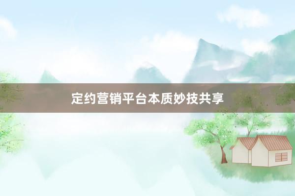 定约营销平台本质妙技共享